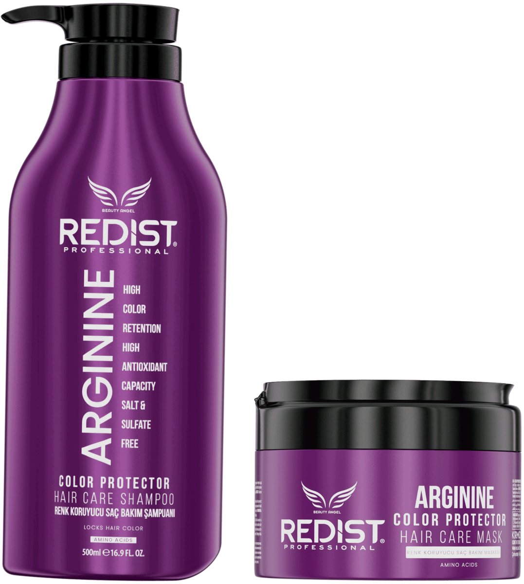Redist Arginine Color Protector Haarverzorging set - Shampoo 500 ml - Haarmasker 250 ml - Kleurbescherming geverfd haar – Haarverzorging – Kleurbescherming & Herstellende Behandeling met Aminozuren | Sulfaatvij - masker voor Gekleurd Haar