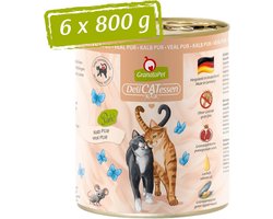 Eiwitrijk Kalfsvlees Nat Kat Voedsel - 6 Blikjes van 800 g