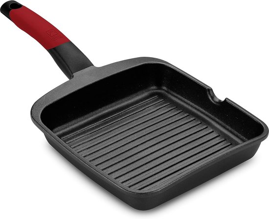 Isogona -Bra A411422 grillplaat, 22 cm, strepen C/m Ind al/Fu ne/ro