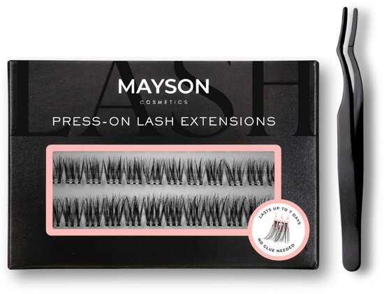 Press-on Lashes - Voorgelijmde Wimperextensions - Blijft 7/10 Dagen Zitten - Aanbrengen in 3 Minuten - Geen Wimperlijm Nodig - Makkelijk te Verwijderen - Cosy Kit