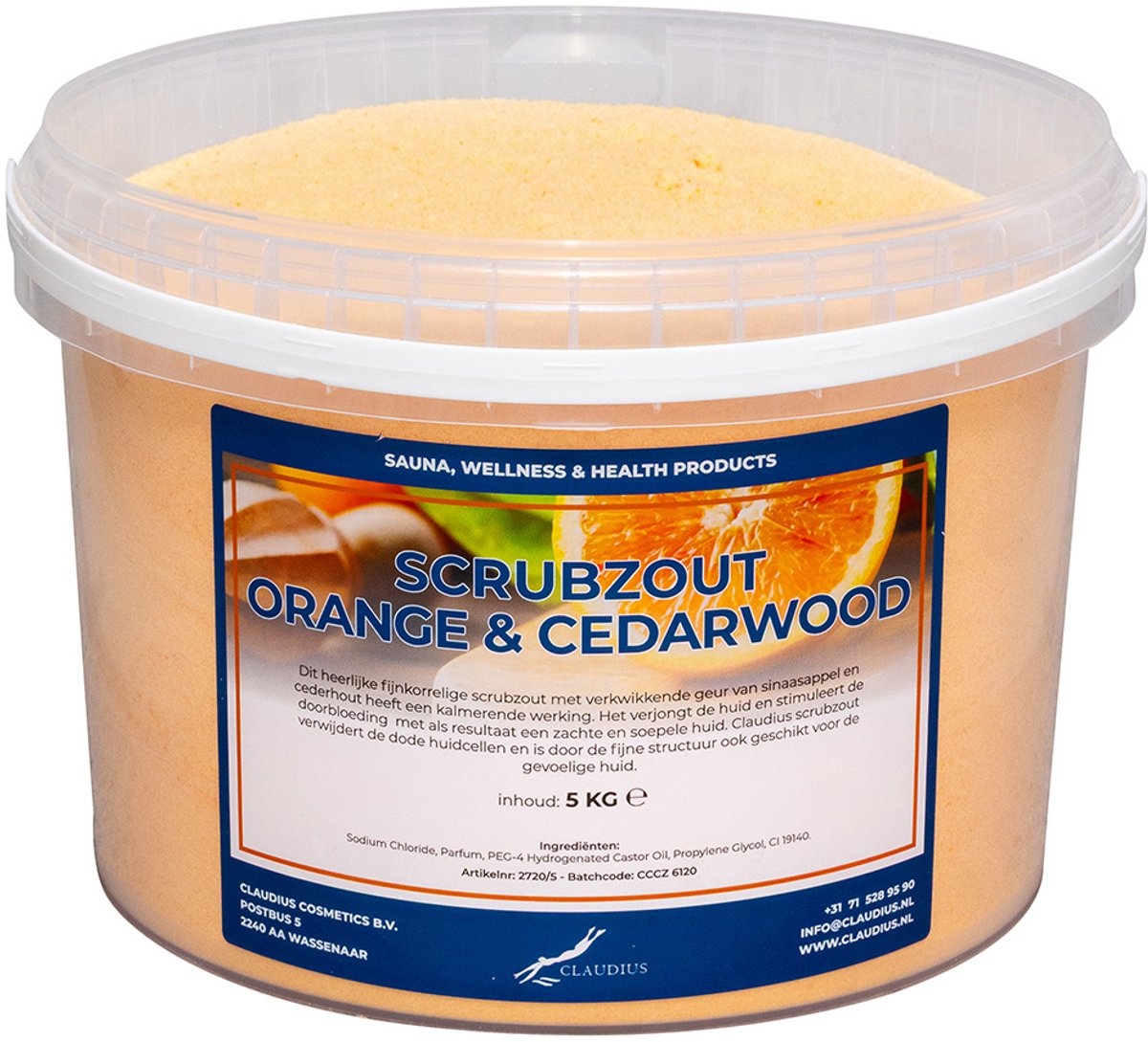 Scrubzout Orange & Cedarwood 5 KG - Hydraterende Lichaamsscrub