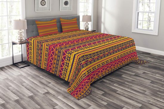 ABAKUHAUS Couvre-lit – 220x220 cm – Multicolore – 2 taies d'oreiller