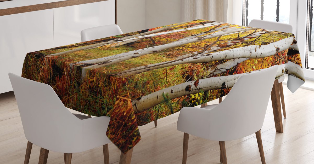 ABAKUHAUS Herfst Tafelkleed – Witte Berken – 140x170 cm – Wasbaar
