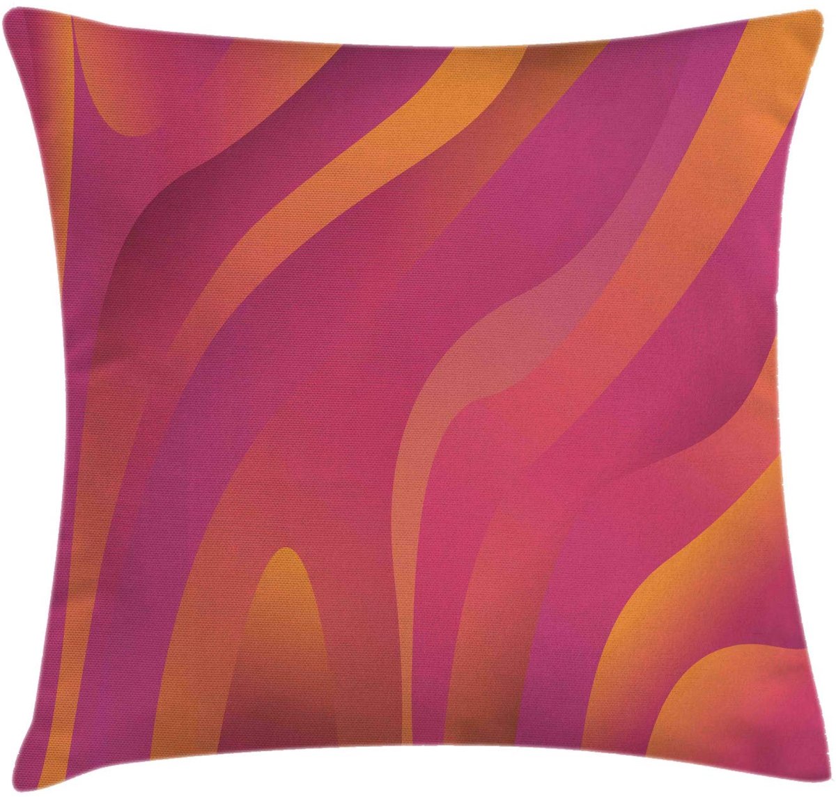 ABAKUHAUS Abstracte Kunst Kussenhoes – Bedrukt aan Beide Kanten – Magenta/Oranje – 50x50 cm Magenta oranje