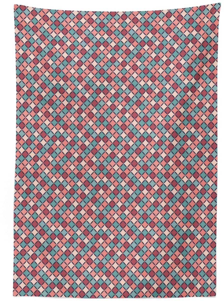 ABAKUHAUS Tafeldoek – Geometrisch Retro, 140x240 cm, Multicolor