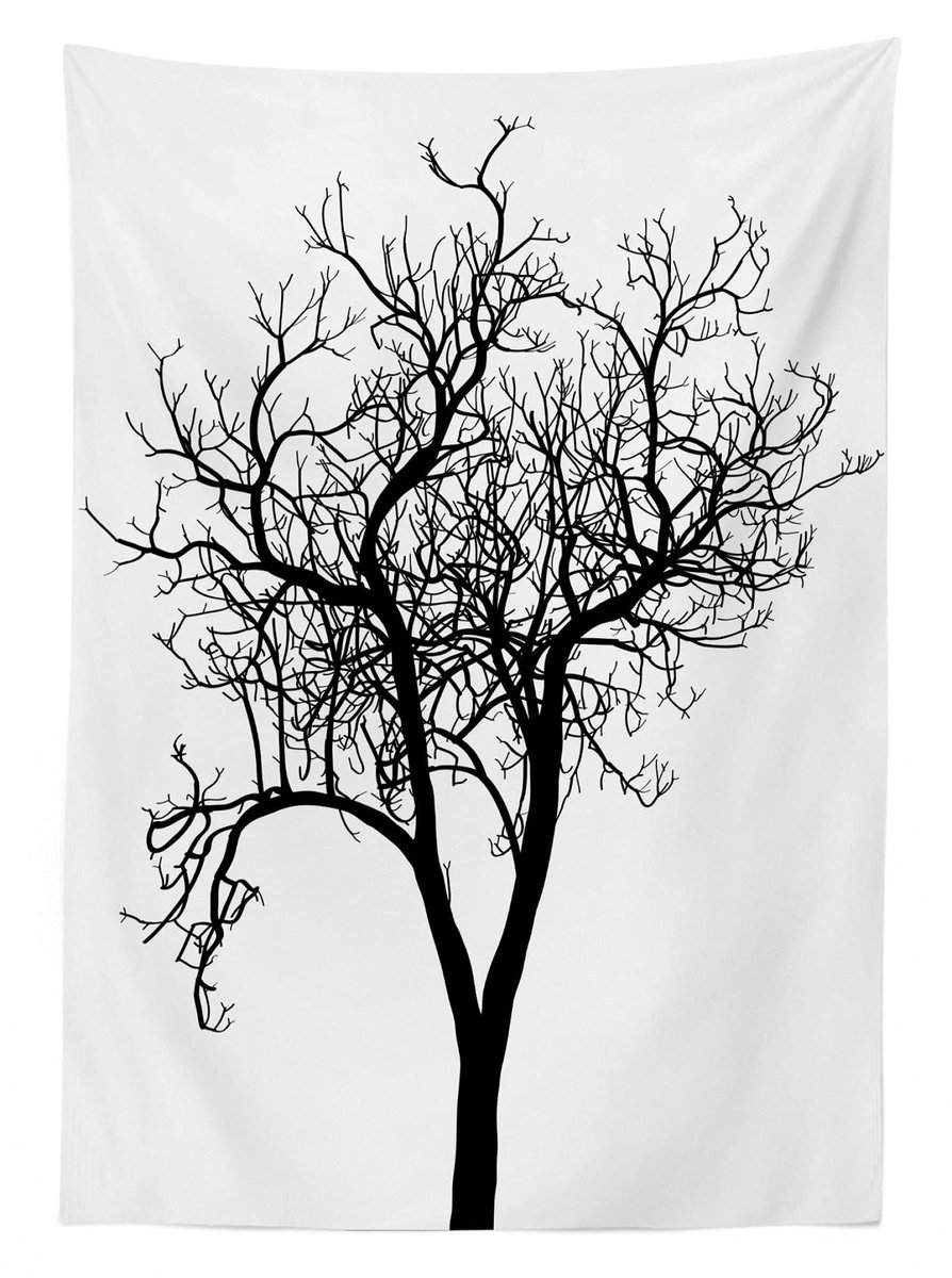ABAKUHAUS Tafellaken – 140x200 cm – Satijnmengsel – zwart-wit