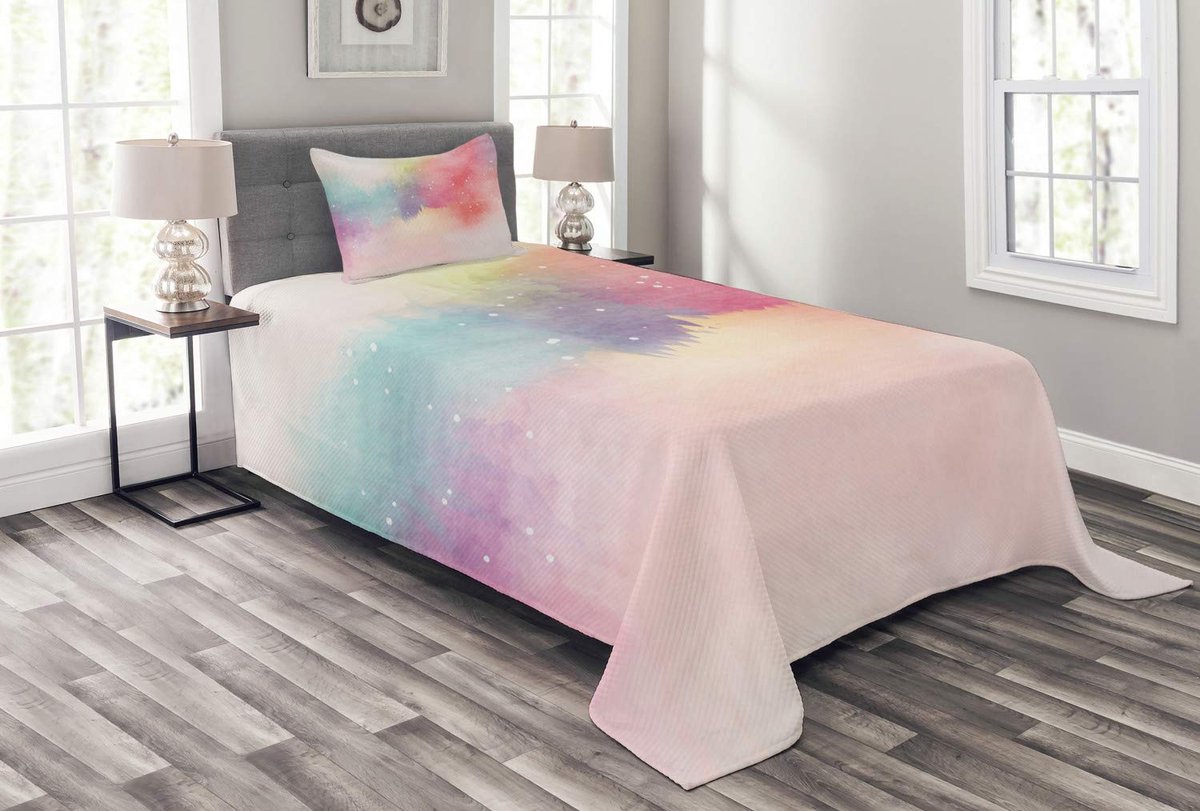 ABAKUHAUS kleurrijke dagdekenset – 170x220 cm – met kussenhoes – multicolor