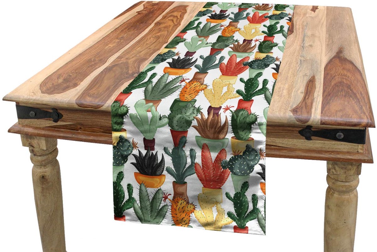 ABAKUHAUS Kaktus-tafelloper – 40x180 cm – Multicolor, Polyester