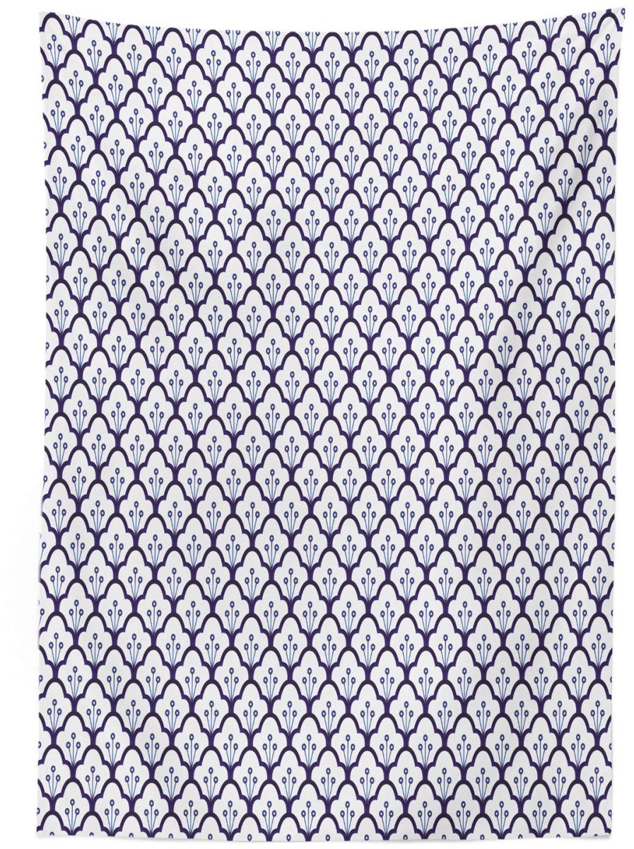 ABAKUHAUS Tafelkleed – Delfts Blauw Ontwerp – Indigo/Wit – 140x170 cm