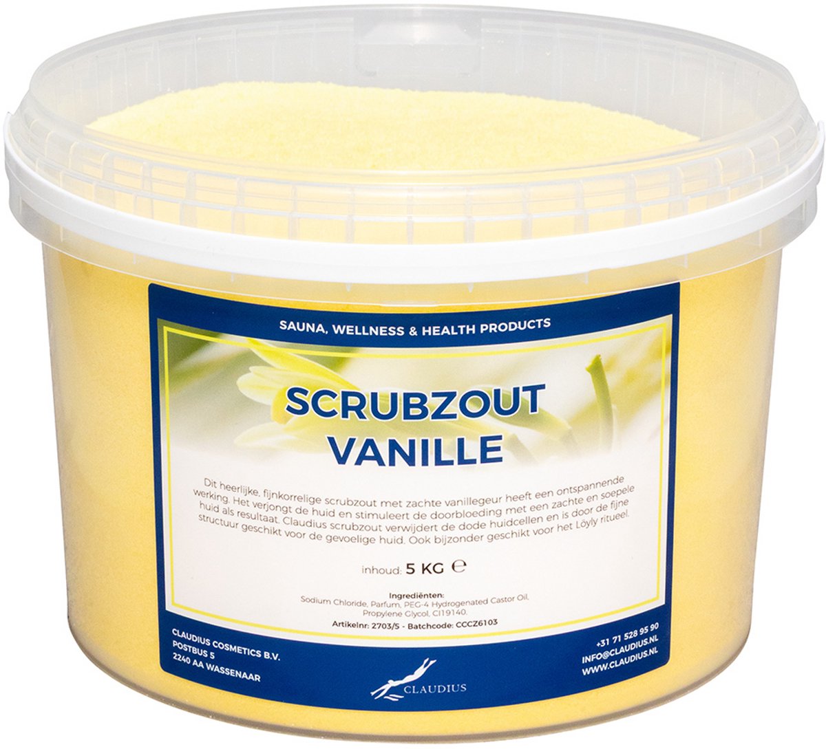 Scrubzout Vanille 5 KG - Hydraterende Lichaamsscrub