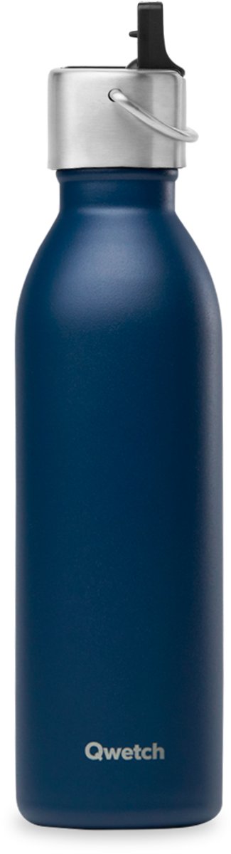 Qwetch - Isothermische fles - Active Matt Blauw Sportdop- 600ml
