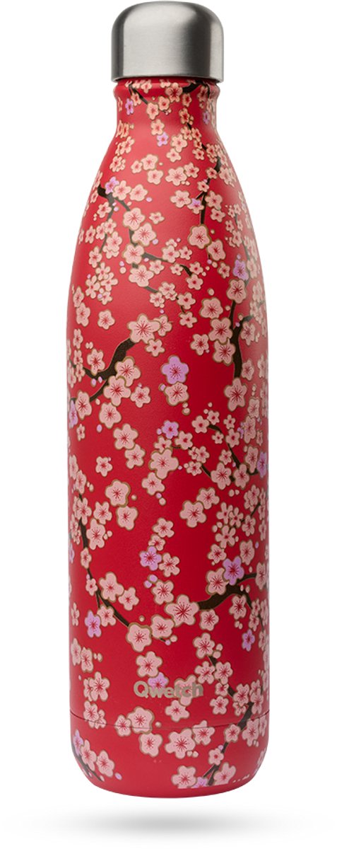 Qwetch - Isothermische fles - Originals Flowers Rood- 750ml