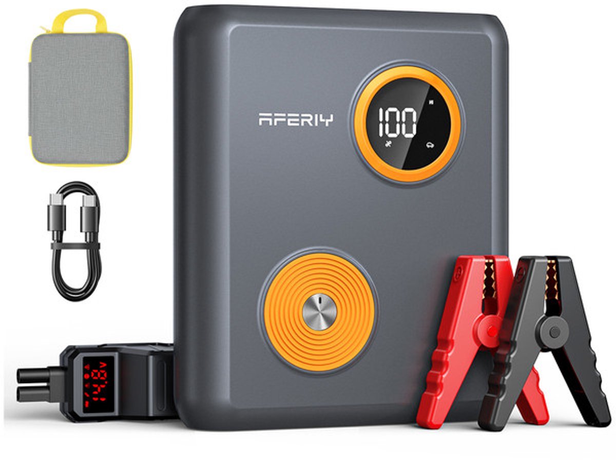 AFERIY Navolt GK03 - 12V Jumpstarter voor Auto - 550A Startstroom - Starthulp met Powerbank - LED Zaklamp en SOS Noodlicht