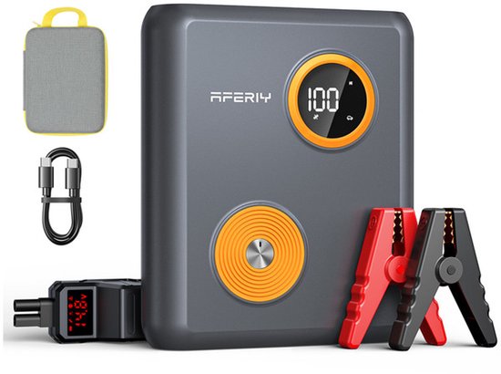 AFERIY Navolt GK03 - 12V Jumpstarter pour Auto - 550A Courant de démarrage - Aide au démarrage avec Powerbank - Lampe de poche LED et Lumière de secours SOS