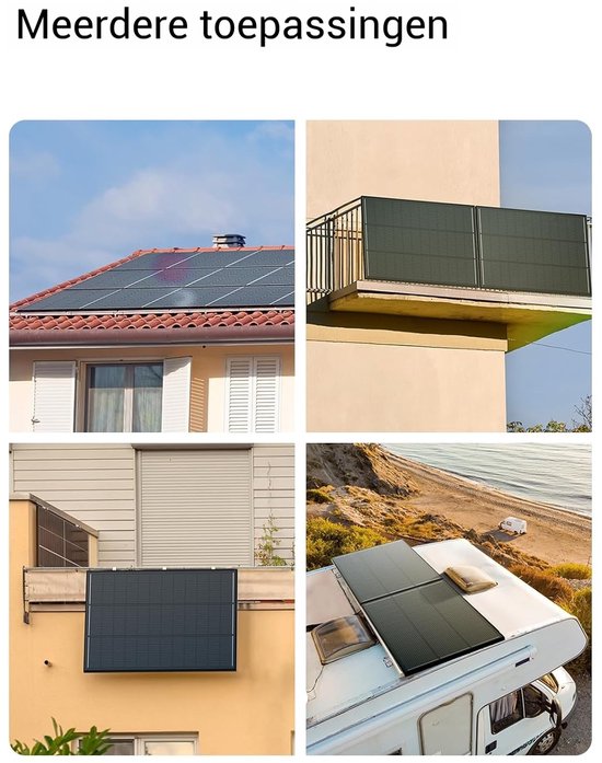 AFERIY Monokristallijn Zonnepaneel 120W met 3.2mm Gehard Glas - 18V - Efficiëntie 23% - Zwart van Merkloos — afbeelding 4
