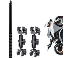 Motorcycle Mount Voor Insta360 - Motor bundle 4 Insta360 - Dubbele klem -Selfie Stick 2 m - Upgrade Versie Motorfiets Mount - Motorcycle - Motor Insta360 One X4 - Insta360 x4 X3 X2 X R GO Ace GO3 GO - Onzichtbare Selfie Stick 2 Meter -Motor Mount