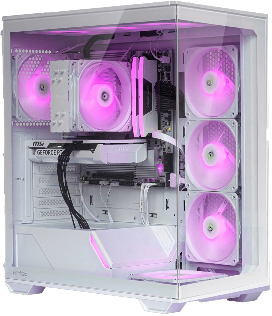 petaPC Gamer C3 White RGB Gaming PC met AMD Ryzen 7 8700 - petaPC - €1.949,00