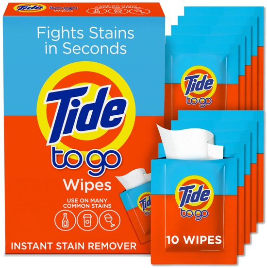 Tide To Go Wipes – Instant Stain Remover – Travel Size Vlekken Doekjes