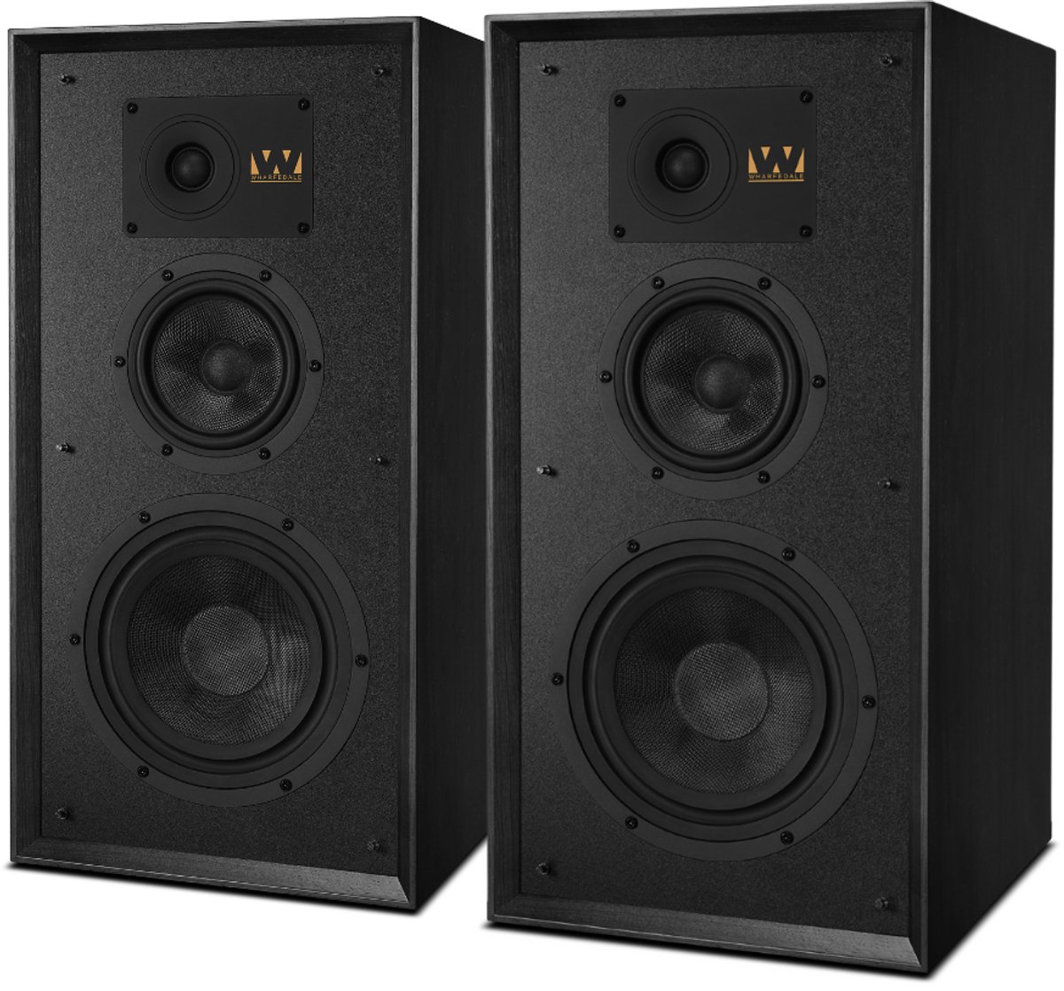 Wharfedale Super Linton Drie-weg Standmount - Kevlar Woofer - AMT Tweeter - Hoogwaardige Geluidskwaliteit - Zwart