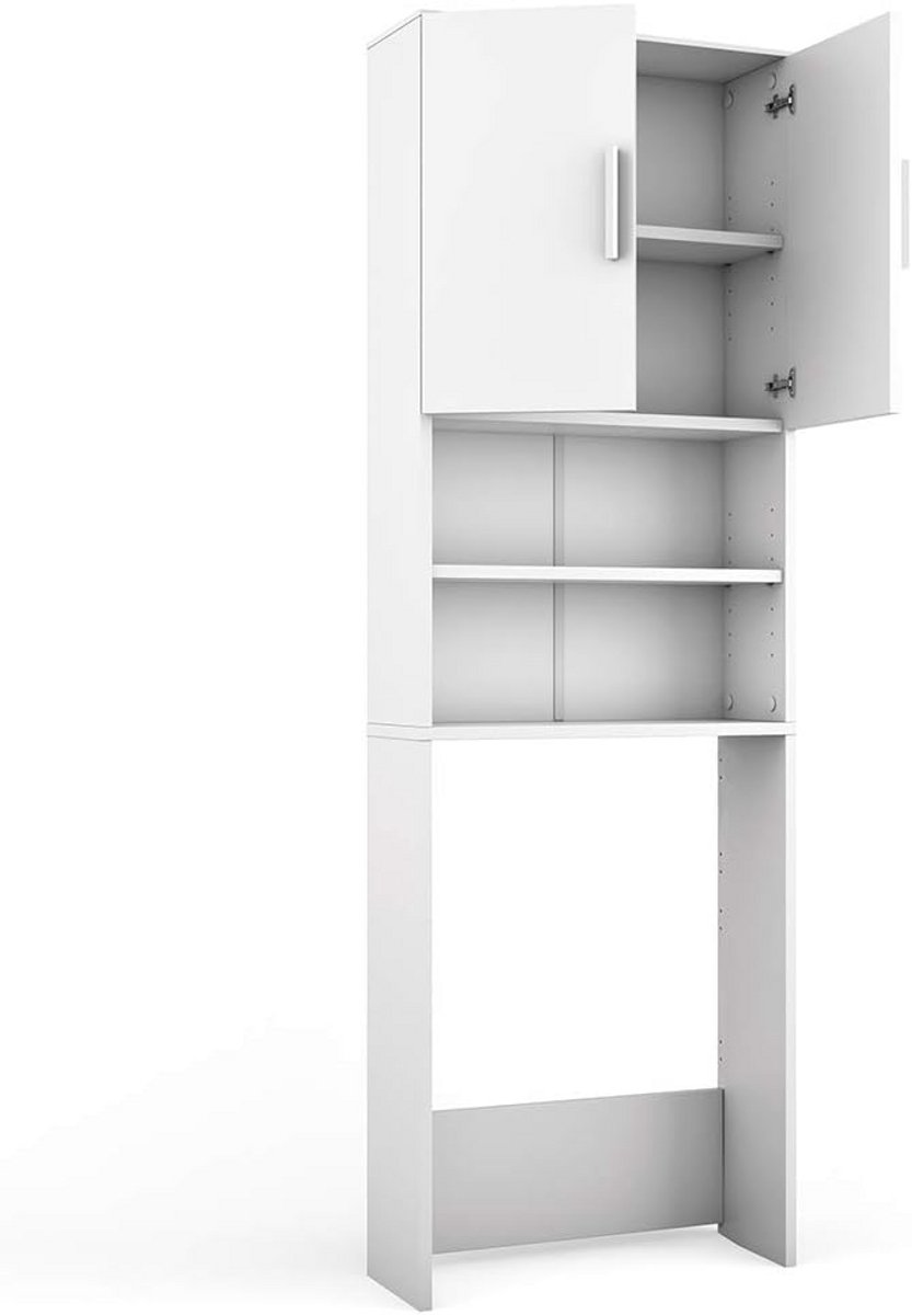 Wasmachinekast Wit - Ruimtebesparend en Praktisch voor Wasgoed en Accessoires