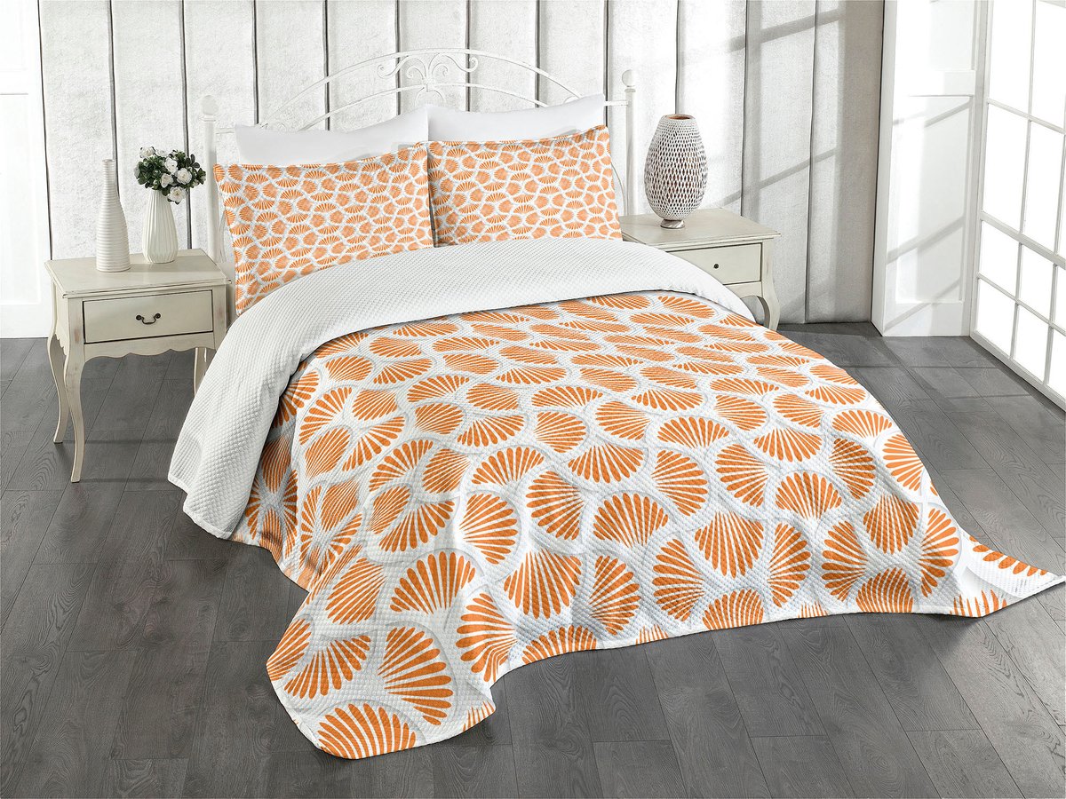 ABAKUHAUS Oranje-witte Topdekset 3D Grid – 264x220 cm
