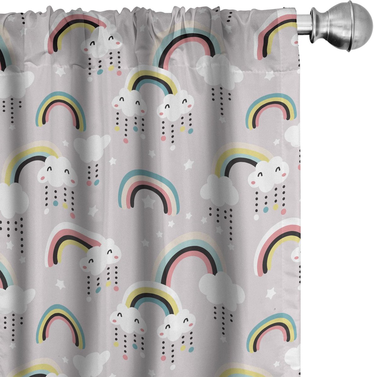 ABAKUHAUS Regenbogen Gordijnen – 2x75x245 cm – Mikrofaser Mehrfarbig