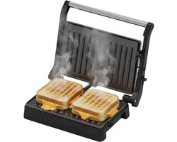 COOK-IT QuickPress Tosti Apparaat - PFAS-vrije Premium Antiaanbaklaag - 180° Uitklapbaar - Tosti IJzer - Croque monsieur toestel