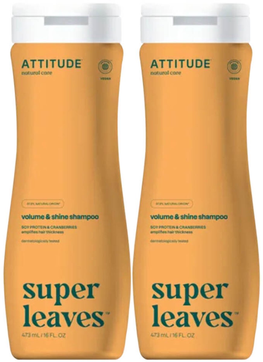 Attitude - Shampoo Volume Shine Soy Protein & Cranberries - 2 x 473 ml - Voordeelverpakking