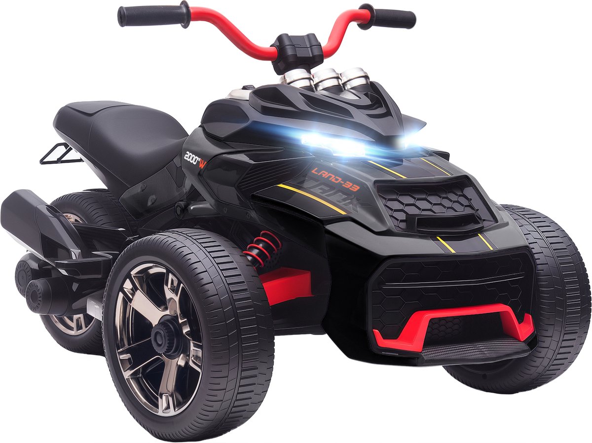 AIYAPLAY - Elektrische kinderauto - Metaal, PP - 113x74x63cm - Zwart