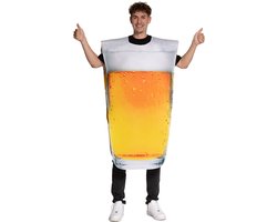 Partychimp Bier Glas Verkleedpak Biertje Bier Kostuum Unisex Kostuum Carnavalskleding Carnaval kostuum verkleedkleding Volwassenen - Polyester - Geel- Unisex - One size