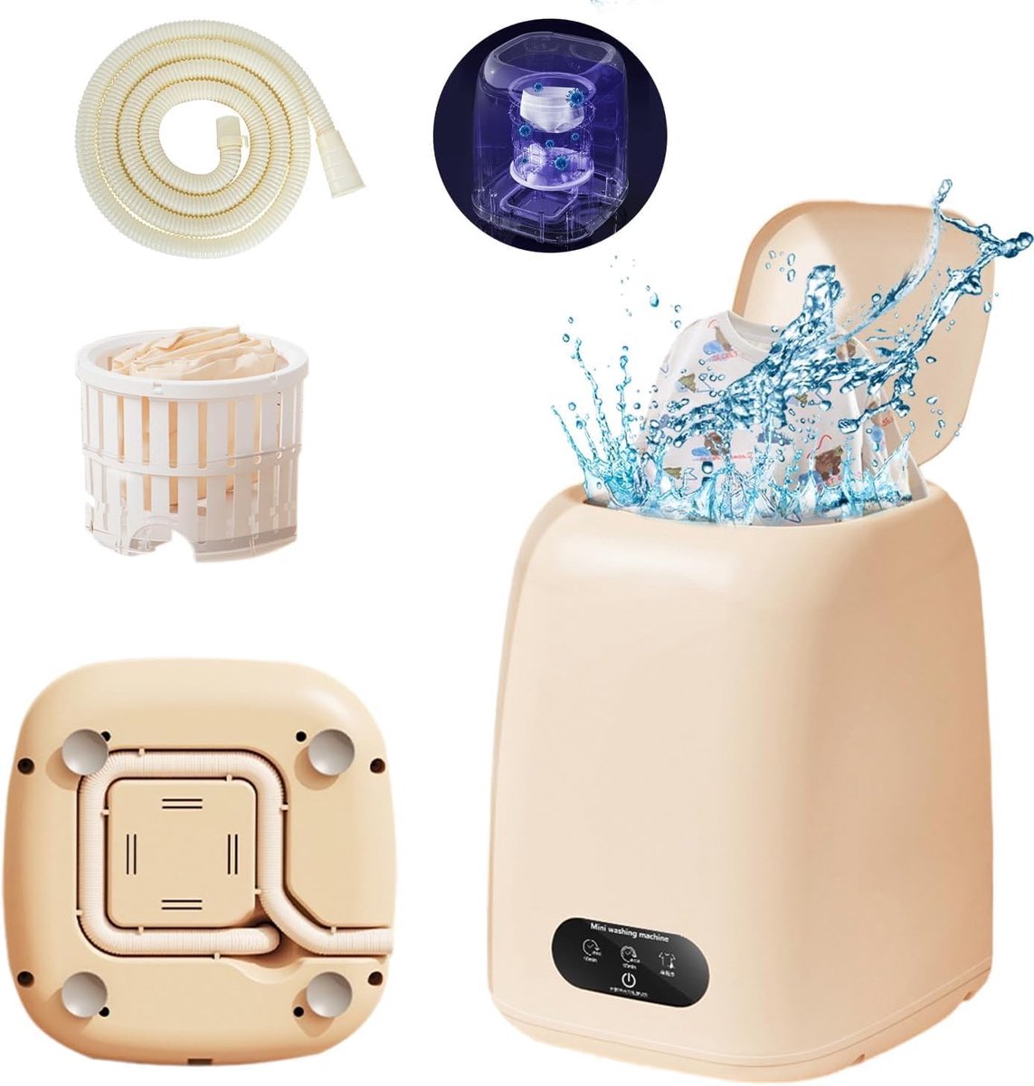 Mini Wasmachine met Centrifuge - Voor Kleine Wasgoed - Meerdere Programma's -