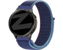 Bandz Nylon loop bandje (22mm) - Geschikt voor Garmin Vivoactive 4 / Garmin Venu 2 / Garmin Venu 3 / Garmin Forerunner 255 / Garmin Forerunner 265 / Garmin Forerunner 570 - 47mm / Garmin Venu 4 - 45mm - Donkerblauw Mix