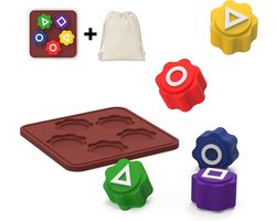 WiebelTandje Spel Gonggi Koreaans Familie Spel met XL Siliconen Stenen Dobbelspel met Linnen Opbergz