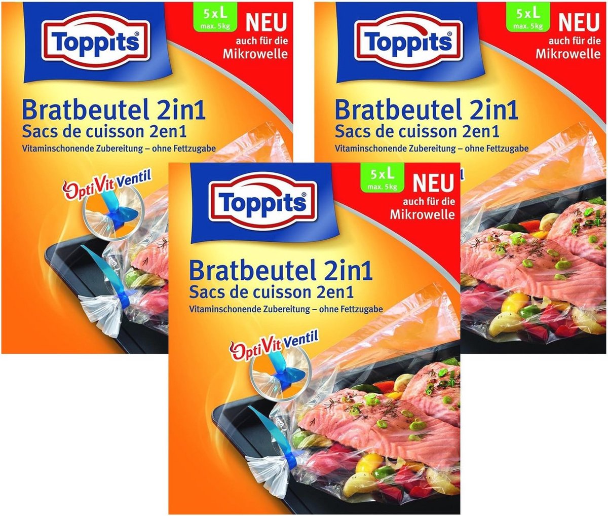 Braadzak 2-in-1 groot (35 x 43 cm) - 3-pack voor smaakvol koken en stomen zonder vet
