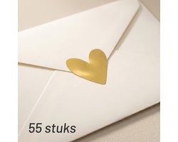 Sluitstickers Hartjes Goud Voordeelset 55 stuks - Sluitzegels hartjes - inpakken - kado - huwelijk - gifst - bestelling - bedankt - Geboorte -