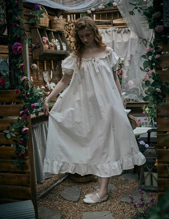 Victorian Nightdress 100% Cotton Vintage Medieval Pajamas Sleepwear | bol