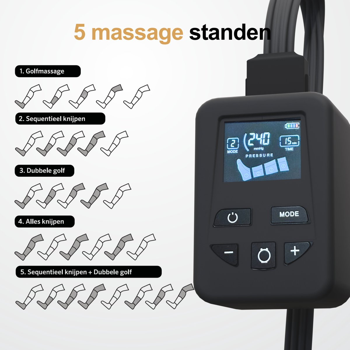 MusclePro AirElite Draadloos Been- en Voetmassageapparaat - afbeelding 2