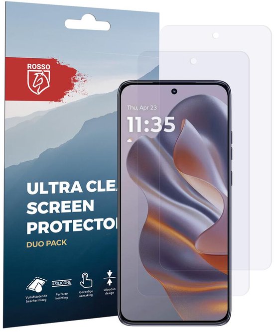 Rosso Screen Protector Geschikt voor Motorola Edge 60 Neo | Ultra Clear Duo Pack | TPU Folie | Case Friendly Beschermfolie | 2 Stuks