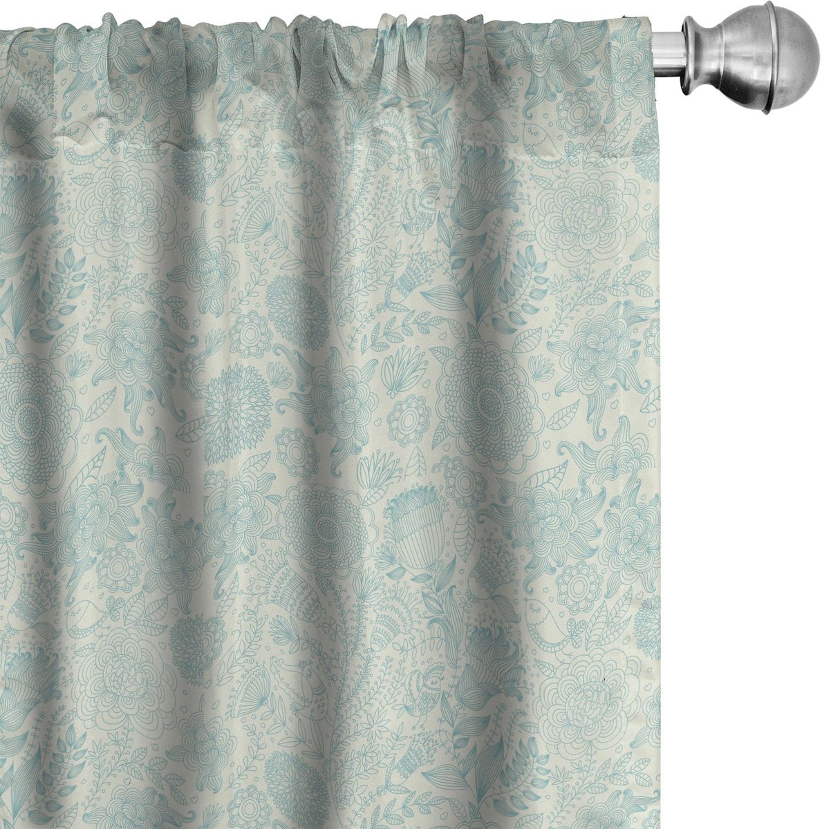 ABAKUHAUS Gordijnen 75x245 cm – 2 stuks – lichtgroen-blauw – microvezel Hellgroen