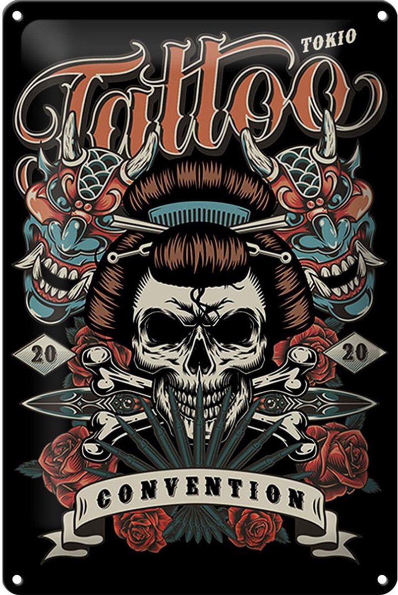 Blechschild Tattoo 20x30cm Tokio convention