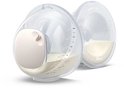 2 x tasses de pompage transparentes Philips Avent de 24 mm avec coussinets confortables beiges. Avec indications de mesure en oz et ml.