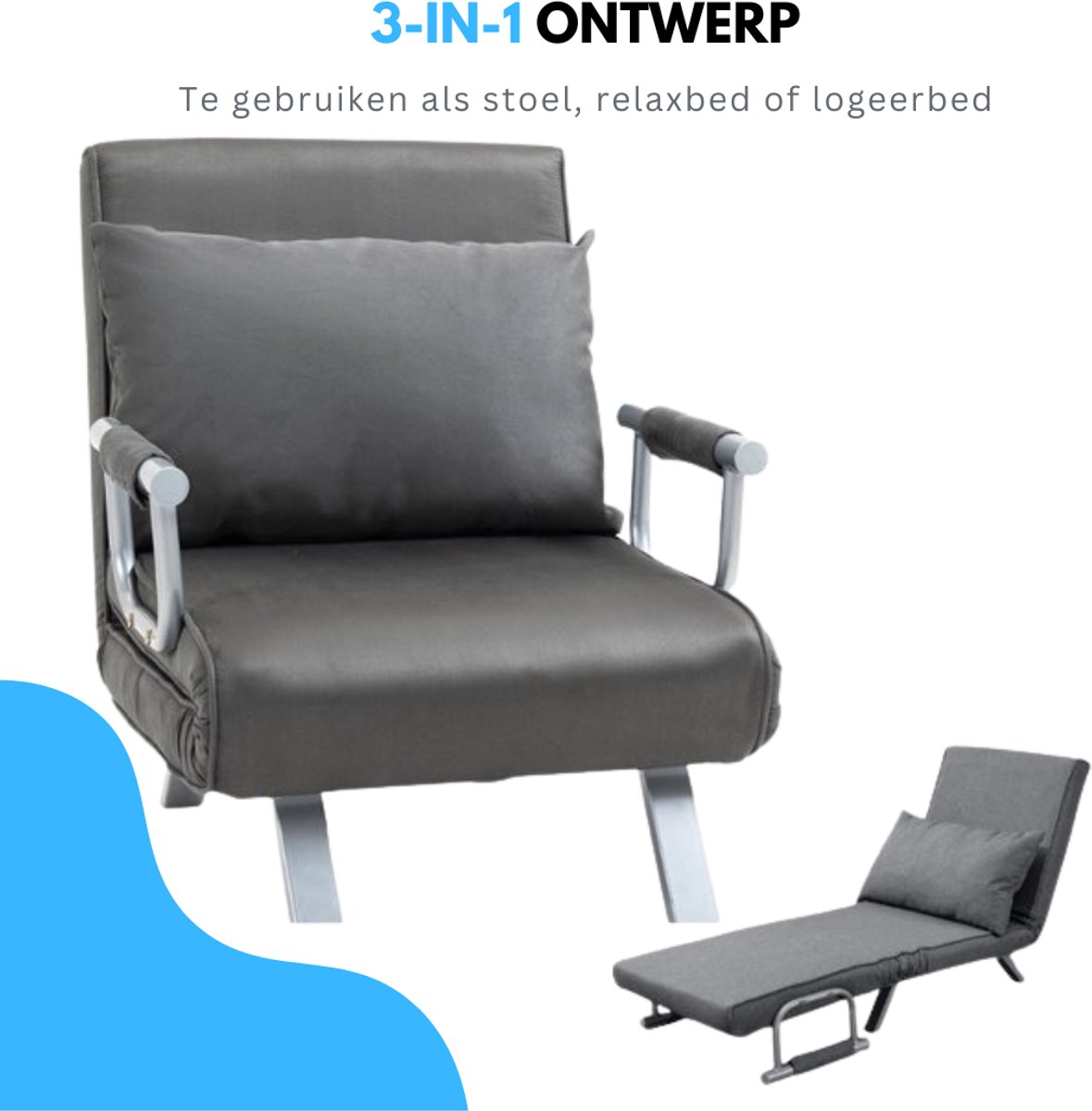 Livista Livista 3-in-1 Uitklapbare Slaapstoel - afbeelding 5