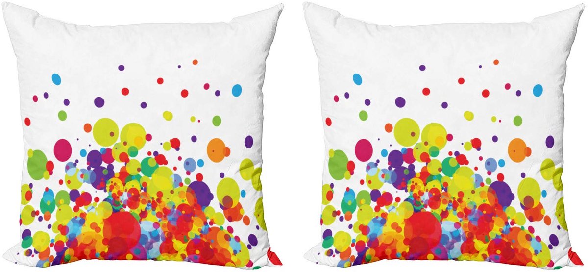ABAKUHAUS Kussenhoes Set – 2x 40x40 cm – Dubbelzijdig bedrukt – Multicolor mehrfarbig