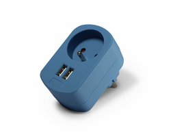 Metronic 495089 2 USB-A AC-oplader + 16A-stopcontact - Blauw