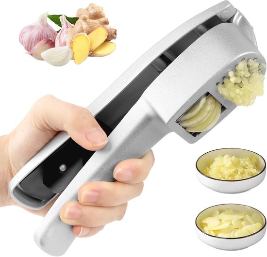 Roestvrij staal Knoflookpers,Knoflook Press Knoflook Press Grinder,Gemakkelijk te knijpen Handgrepen,voor Restaurant Thuis Keuken