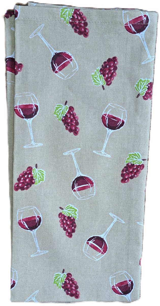 Keukendoek - Set van 2 - Wijn - Wine - Keukenset - Theedoek -Keukentextiel-Druiven