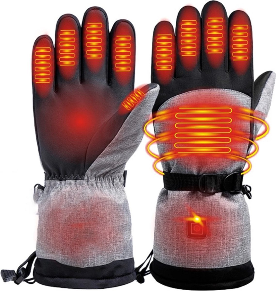 Winterhandschoenen met 3M Katoen Verwarming Elektrische Thermische Handwarmers Waterdichte Handschoenen voor Snowboarden Fietsen en Skiën Ideaal voor Outdoor Activiteiten Handwarmers voor Koude Dagen Grijs