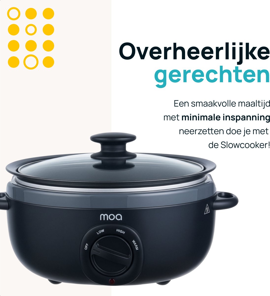 MOA Slowcooker Ø 31cm 290W Groen met 3 Warmtestanden - afbeelding 2