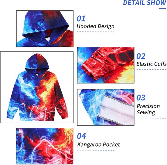 Hoodie Voor Kinderen Met Contrast Kleuren Brandweer Rood Met Jet Black