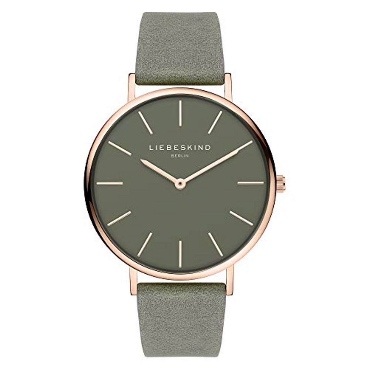 Moderne Damen Armbanduhr in Grau und Roségoud